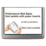 Click Sign Holder For Interior Walls, 6 3-4 X 5-8 X 5 1-8, Gray