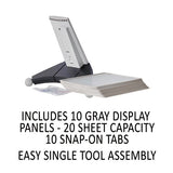 Sherpa Desk Reference System, 10 Panels, 10 X 5 7-8 X 13 1-2, Gray Borders