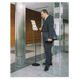 Sherpa Infobase Sign Stand, Acrylic-metal, 40"-60" High, Gray