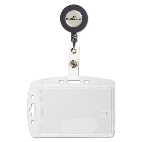 Id-security Card Holder Set, Vertical-horizontal, Reel, Clear, 10-pack