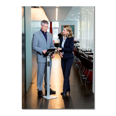 Floor Stand Tablet Holder, Silver-charcoal Gray