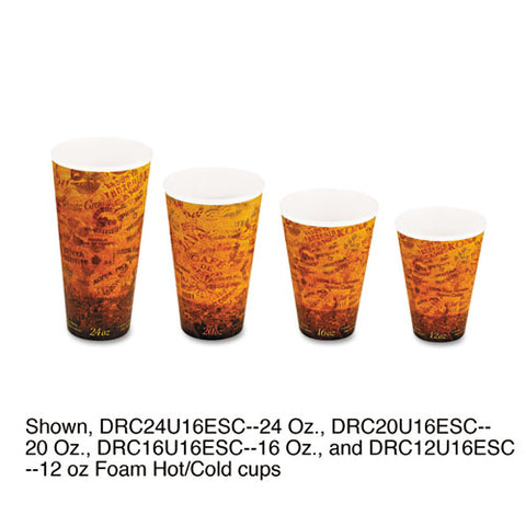 Foam Hot-cold Cups, 20oz, Brown-black, 500-carton
