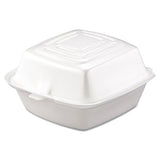 Foam Hinged Lid Containers, 5.38 X 5.5 X 2.88, White, 500-carton