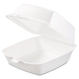 Foam Hinged Lid Containers, 6 X 5.78 X 3, White, 500-carton