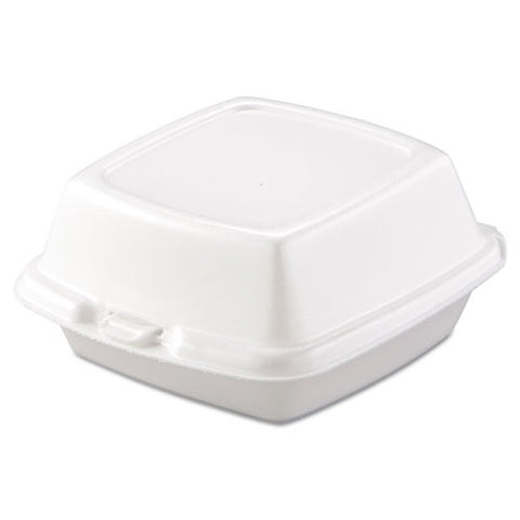 Foam Hinged Lid Containers, 6 X 5.78 X 3, White, 500-carton