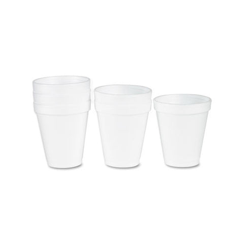 Foam Drink Cups, 6oz, White, 25-bag, 40 Bags-carton