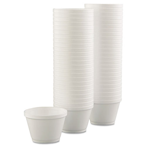 Foam Containers, 6 Oz, White, 50-bag, 20 Bags-carton