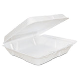 Foam Hinged Lid Containers, 8 X 8 X 2.25, White, 200-carton