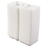 Foam Hinged Lid Containers, 3-compartment, 7.5 X 8 X 2.3, White, 200-carton
