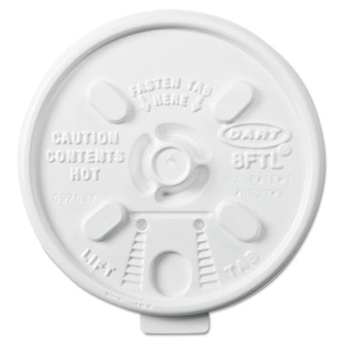 Lift N' Lock Plastic Hot Cup Lids, 6-10oz Cups, White, 1000-carton