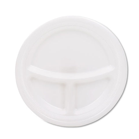 Mediumweight Foam Plates, 9" Dia, White, 125-pack