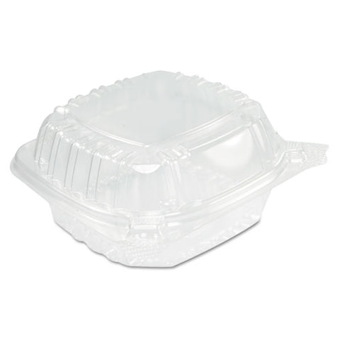 Clearseal Hinged-lid Plastic Containers, Sandwich Container,13.8 Oz, 5.4 X 5.3 X 2.6, Clear, 500-carton