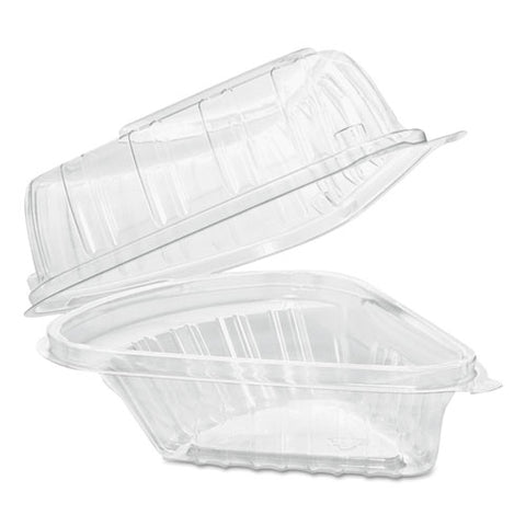Showtime Clear Hinged Containers, Pie Wedge, 6.67 Oz, 6.1 X 5.6 X 3, Clear, 125-pack, 2 Packs-carton