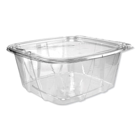 Safeseal Tamper-resistant, Tamper-evident Deli Containers With Flat Lid, 64 Oz, 8.1 X 7.8 X 3.3, Clear, 200-carton