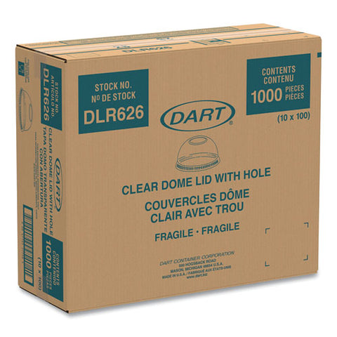 Ultra Clear Dome Cold Cup Lids F-16-24 Oz Cups, Pet, 1000-carton