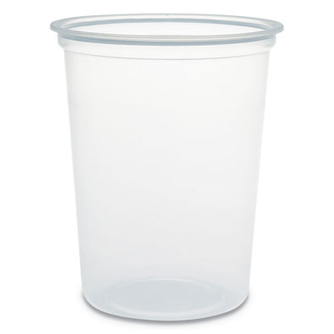 Microgourmet Plastic Deli Container, 32 Oz, 4.7" Diameter X 5.7"h, Clear, 500-carton