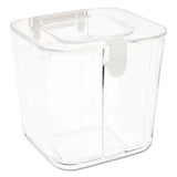 Stackable Caddy Organizer With S, M And L Containers, White Caddy, Clear Containers
