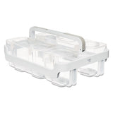 Stackable Caddy Organizer With S, M And L Containers, White Caddy, Clear Containers