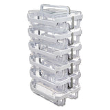 Stackable Caddy Organizer With S, M And L Containers, White Caddy, Clear Containers
