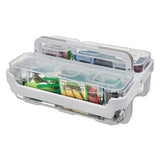 Stackable Caddy Organizer With S, M And L Containers, White Caddy, Clear Containers