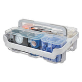 Stackable Caddy Organizer With S, M And L Containers, White Caddy, Clear Containers