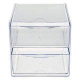 Stackable Cube Organizer, 2 Drawers, 6 X 7 1-8 X 6, Clear