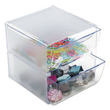 Stackable Cube Organizer, 2 Drawers, 6 X 7 1-8 X 6, Clear