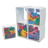 Tilt Bin Interlocking 4-bin Organizer, 4 5-8 X 4 7-8 X 5 1-2, White-clear