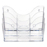 3-tier Document Organizer W-6 Removable Dividers, 14w X 3.5d X 11.5h, Clear