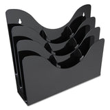 3-tier Document Organizer W-6 Removable Dividers, 13.38w X 3.5d X 11.5h, Black