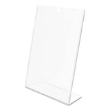 Superior Image Slanted Sign Holder, Portrait, 8 1-2 X 11 Insert, Clear