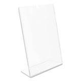 Superior Image Slanted Sign Holder, Portrait, 8 1-2 X 11 Insert, Clear