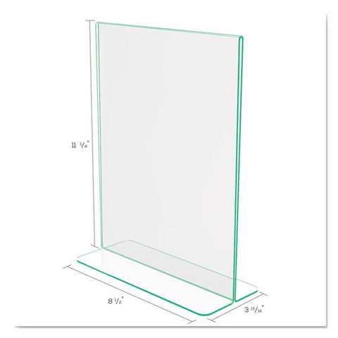 Superior Image Premium Green Edge Sign Holders, 8 1-2 X 11 Insert, Clear-green