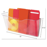 Euro-style Docupocket Landscape Wall File, Large-tabloid, 15 X 6 5-8 X 4, Clear