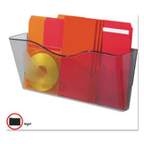 Euro-style Docupocket Landscape Wall File, Large-tabloid, 15 X 6 5-8 X 4, Smoke