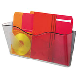 Euro-style Docupocket Landscape Wall File, Large-tabloid, 15 X 6 5-8 X 4, Smoke