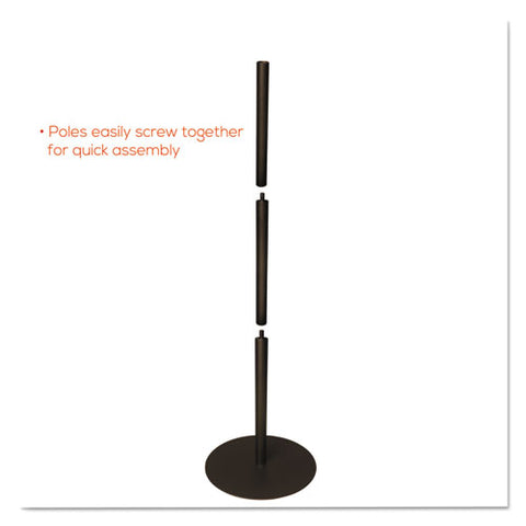 Double-sided Magnetic Sign Display, 8 1-2 X 11 Insert, 56" Tall, Clear-black