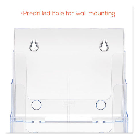 4-compartment Docuholder, Magazine Size, 9.38w X 7d X 13.63h, Clear