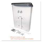 Outdoor Literature Box, 10w X 4.5d X 13.13h, Clear-black