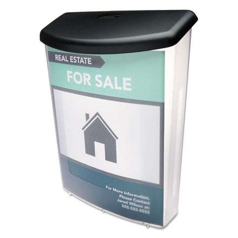 Outdoor Literature Box, 10w X 4.5d X 13.13h, Clear-black