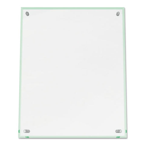 Superior Image Beveled Edge Sign Holder, Letter Insert, Clear-green-tinted Edges