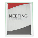 Superior Image Beveled Edge Sign Holder, Letter Insert, Clear-green-tinted Edges