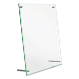 Superior Image Beveled Edge Sign Holder, Letter Insert, Clear-green-tinted Edges