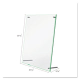 Superior Image Beveled Edge Sign Holder, Letter Insert, Clear-green-tinted Edges