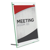 Superior Image Beveled Edge Sign Holder, Letter Insert, Clear-green-tinted Edges