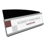 Interior Image Anti-glare Sign Holder, Landscape, 8 1-2 X 2 Insert, Black-silver