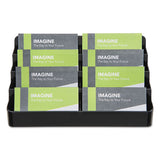 8-tier Recycled Business Card Holder, 400 Card Cap, 7 7-8 X 3 7-8 X 3 3-8, Black
