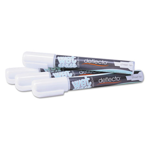 Wet Erase Markers, Medium Chisel Tip, White, 4-pack