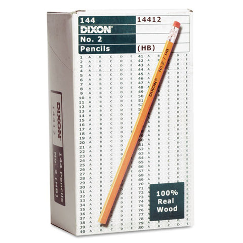 No. 2 Pencil, Hb (#2), Black Lead, Yellow Barrel, 144-box