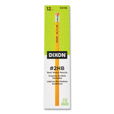 No. 2 Pencil, Hb (#2), Black Lead, Yellow Barrel, 12-pack